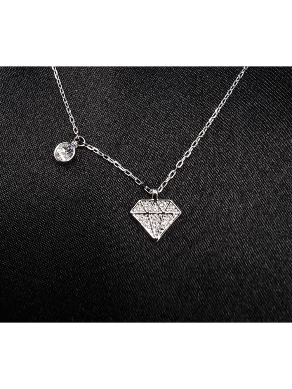 Swarovski Signed Crystal Pendant Necklace With Adjustable Chain